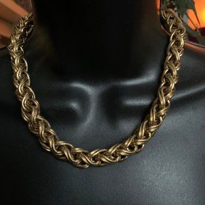 Napier Woven Gold Necklace & Bracelet Set